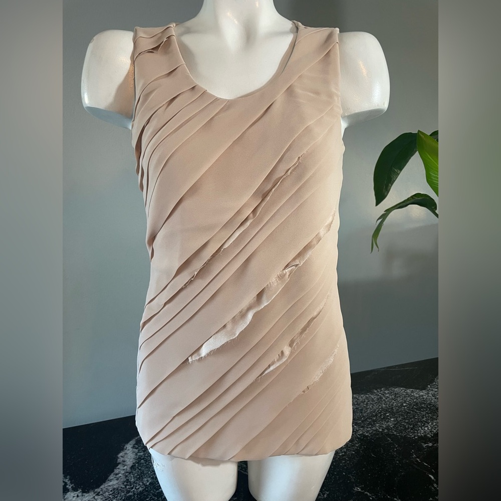 Kaliko Silk Beige Sleeveless Top Women's Size 10